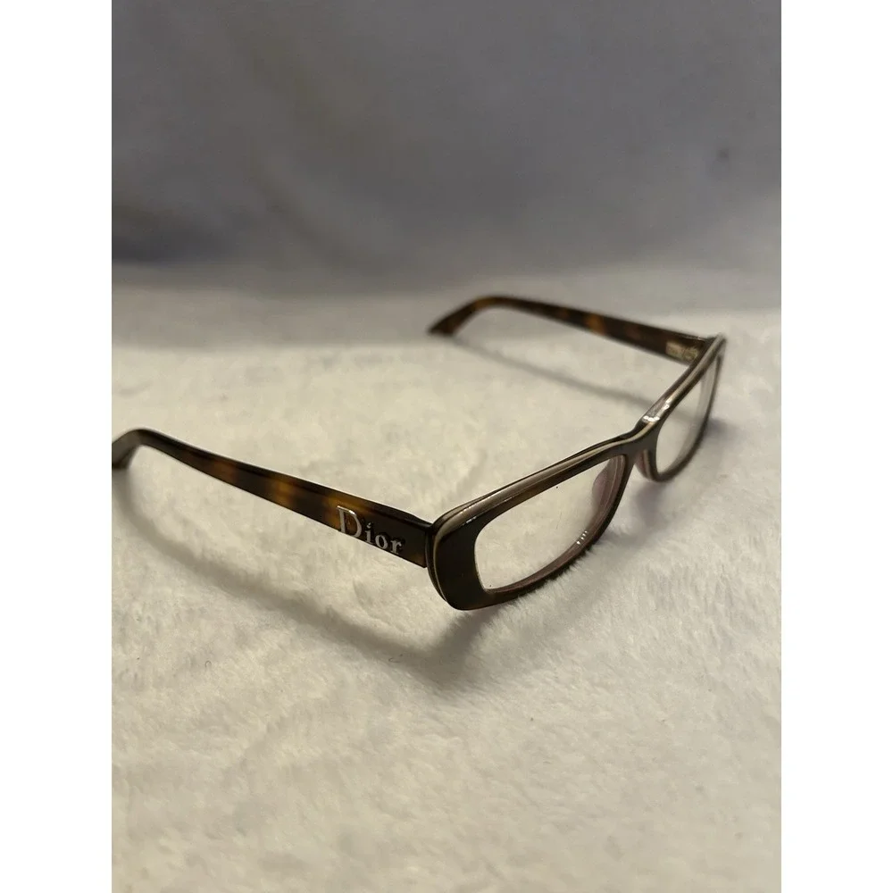 Vintage Christian Dior Eyeglasses Tortoise Brown Rectangle Y2K Designer Frames